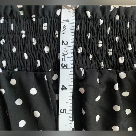 🦂Women’s Black W/White Polka Dots High Waisted, Wide Leg Pants. Sizes M & L - Picture 6 of 11